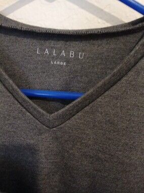 LALABU Gray V-Neck Shirt - Large